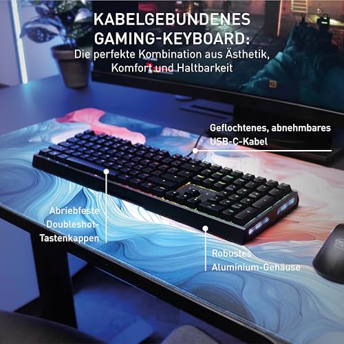 CHERRY XTRFY MX 3.1, Mechanische Gaming-Tastatur, Deutsches Layout (QWERTZ), RGB-Beleuchtung, Aluminium-Gehäuse, USB-A Anschluss… – Ansicht 2