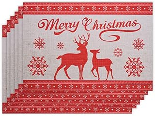 Miorkly Thickened Placemats and Coasters Sets of 6 Silver Imitation Hand-woven Table Mats Resistant Washable PVC Christmas Table Place Mats,Heat Resistance,Thickness 1mm