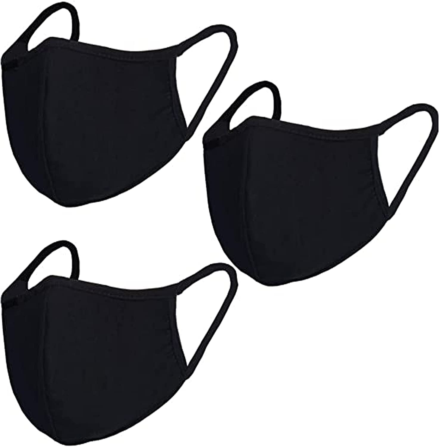 IMSTARTRADING Comfortable Cotton Anti Pollution 3 Layer Face Masks, Cotton Facemask For Men/Women (Pack of 3) unisex (Black) (B093GZ7FM9) Amazon Price History, Amazon Price Tracker