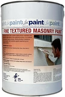 5 Litres - Textured Acrylic Masonry Paint - Brilliant White