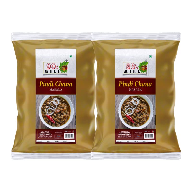 90s MILL Amritsari Pindi Chana Masala/Pindi Chole Masala | Chole/Chana/Chickpeas Sabji Masala | Rawalpindi Chana Chola Masala Natural And Fresh Authentic Spice Blend Spicy And Tangy-80Gx2Pk (B0C61DFZS6) Amazon Price History, Amazon Price Tracker