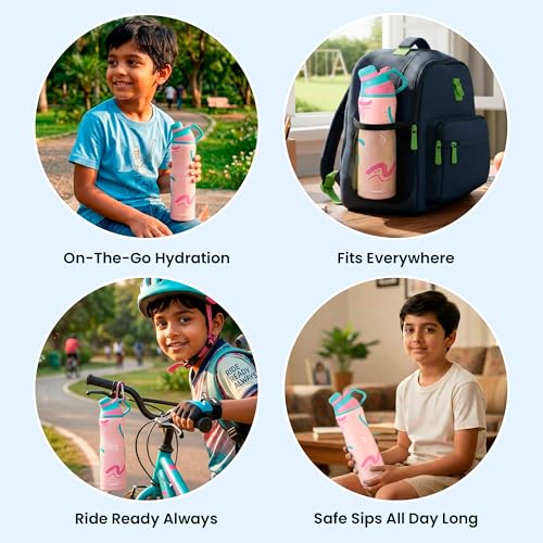 Image of Rabitat ZYLO Max Insulated Water Bottle for School Kids 750ml | Steel Water Bottle for Kids | Kids Water Bottle | 2 Year Brand Warranty | Hot & Cold Upto 24 Hours | School, Gym, Outdoor Pastle Splash
