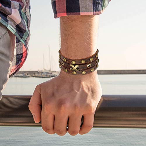 Cupimatch [2 pezzi Braccialetto Pelle intrecciato