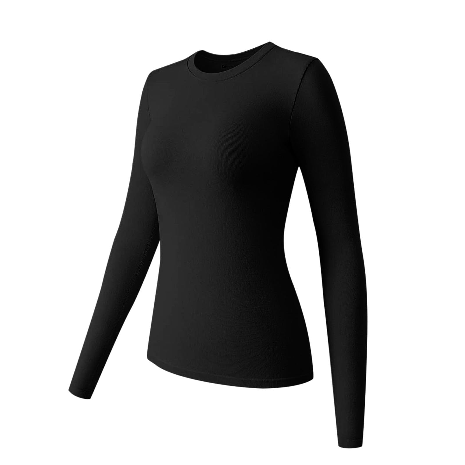 3-teiliges Damen-Langarmoberteil mit Rundhalsausschnitt, Stretch-T-Shirt mit taillierter Lage Fahrrad Sachen Damen Coole T Shirts Herren