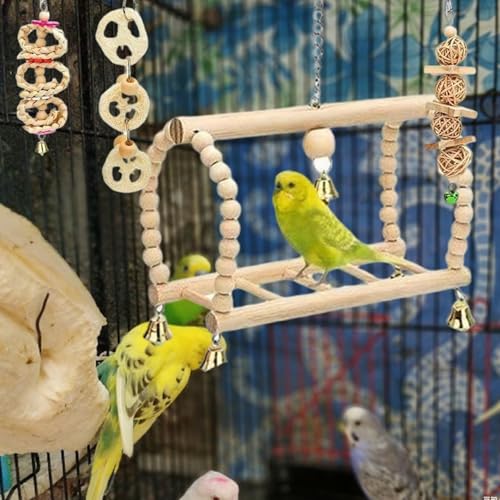 Jouets pour perroquets calopsittes et perruches : kit accessoires de cage suspendus