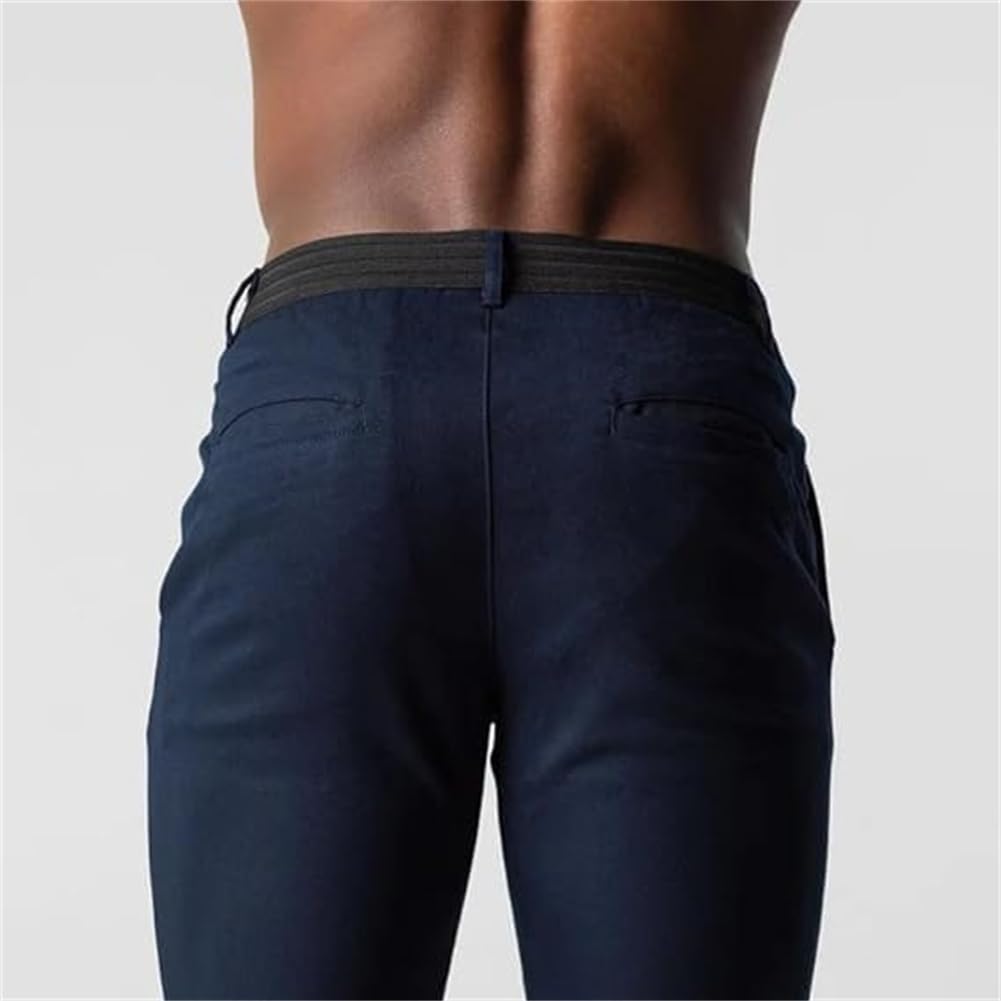Pantalones chinos activos para hombre, pantalones de estilo de vida activos para hombre, pantalones de ajuste holgado, piernas rectas elásticas