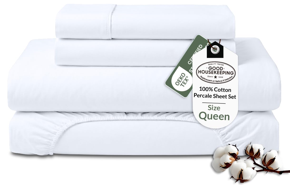 ROYALE LINENS 100% Organic Cotton Queen Sheet Set