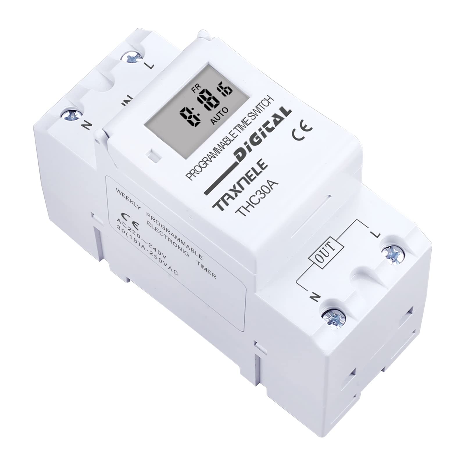 AERBNYEQP New Type 2 Wire Weekly 7 Days Programmable Digital TIME Switch Relay Timer Control AC 220V 230V 12V 24V 48V 16A 30A
