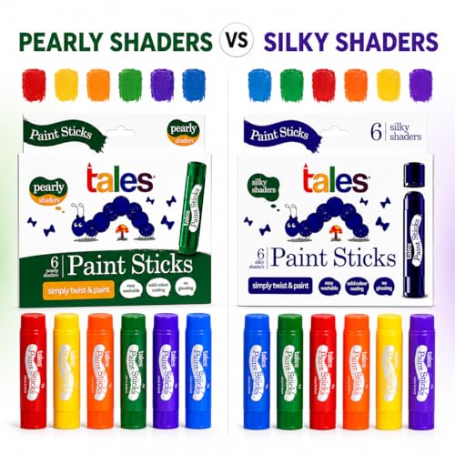 Image of Tales Silky & Pearly Paint Sticks for Kids Drawing, Pack of 2, Each 6 Color | Twist & Paint, Washable, Quick Dry, Non-Toxic & Safe, Mess-Free Twistable Crayons for Children, Birthday Return Gift