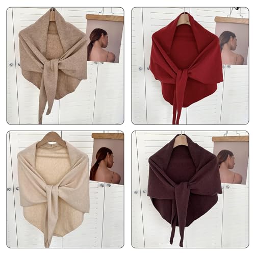 Versatiles Knitted Shawl Light Weight Capes Fashionable Breathable Ponchos Warm Winter Accessory4