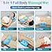 Full Body Massage Mat with Airbags Stretching & Heating, 3D Lumbar Traction & Relaxation, Back Massager Pad, 4 Modes 3 Intensities 3 Heat Levels, PU Leather, Portable & Foldable Design, Fit 5'1-6'0