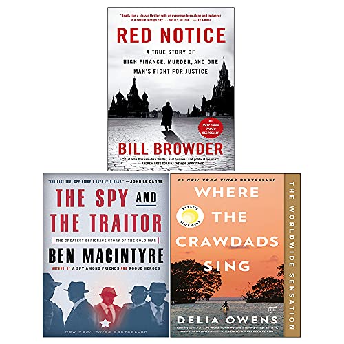 Red Notice, The Spy and the Traitor, Where the Crawdads Sing 3 Books Collection Set