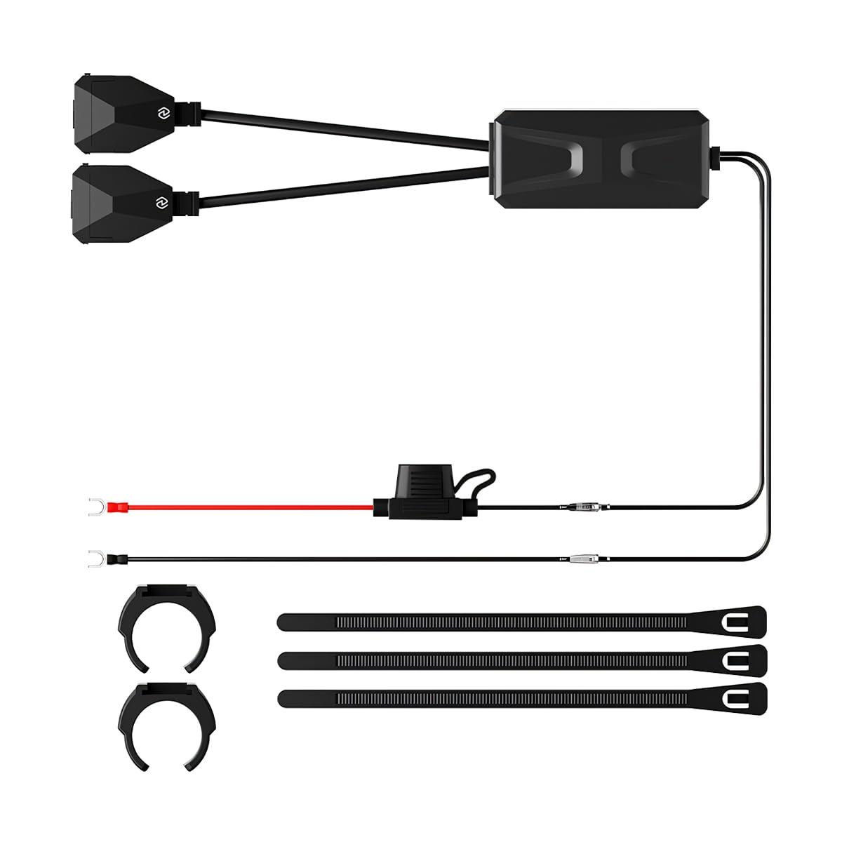 KHGUZ Motorcycle Phone Charger, 30W Dual USB Type C PD & Quick Charge 3.0 Motorbike Smartphone Charger, Waterproof Fast Bicycle Cell Phone Charging Adapter Accessories for Phone Tablet GPS