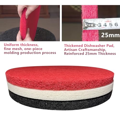 GZKTY 5 Stück Super Pad, 16 Zoll (406 mm) Floor Pads, 25 mm stark, mittelgrob rot - Für Nadelfix-Scheuersaugmaschine, Einscheibenmaschine, Bodenreinigungsmaschine
