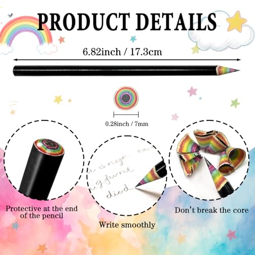 Lápices personalizados arcoíris 12 colores x12 unidades miniatura 2
