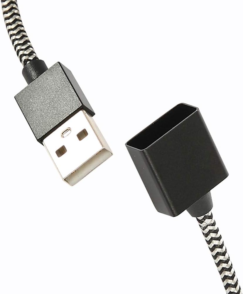 [2 - Pack, 2.6ft ] Nylon Braided Magnetic USB Charger Cable. (Black)