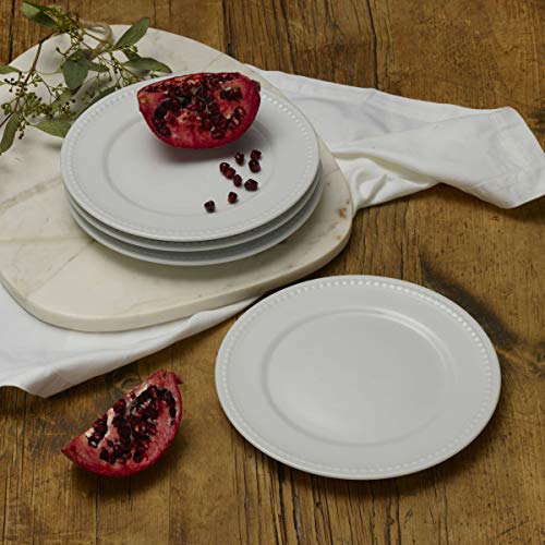 Everyday White By Fitz And Floyd Beaded 8.5 Inch Salad Plates, Set Of 4 #TOP7