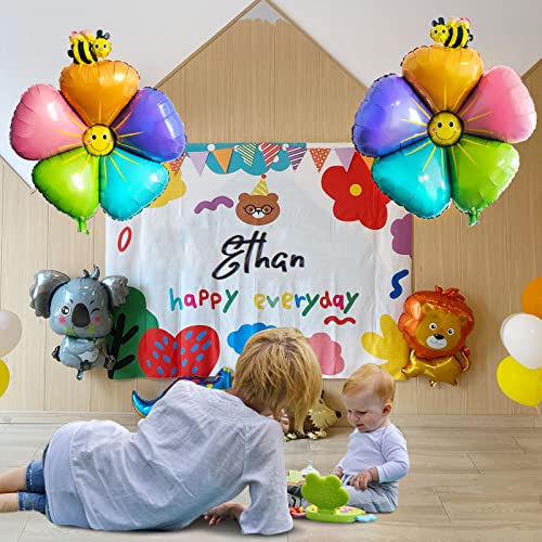 Bee Balloons Colorful Smiley Face Flower Balloon Decorations Huge Floral Balloons Spring Themed Birthday Party Supplies First Bee Day Girl Honey Bee Themed Baby Shower Ballons 42 Inches 4 Pcs #TOP5
