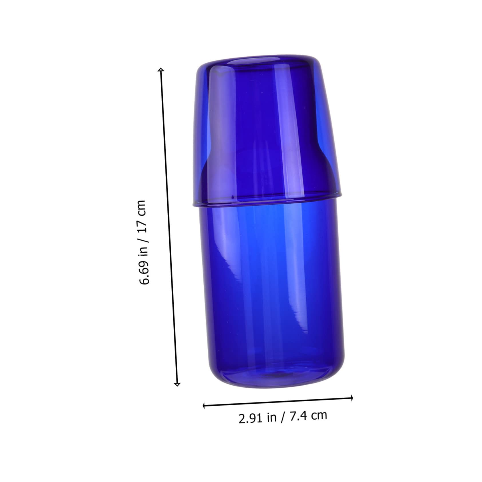 Ipetboom Set Bicchieri in Vetro Borosilicato Blu, 1 Tazza e 1 Bottiglia