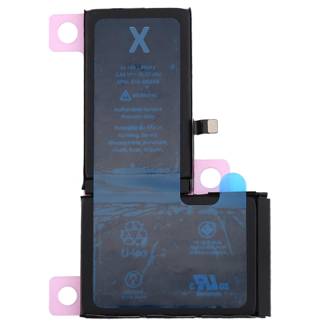OnlyTech - Premium Replacement Battery for iPhone X - 2716mAh - with adhesive