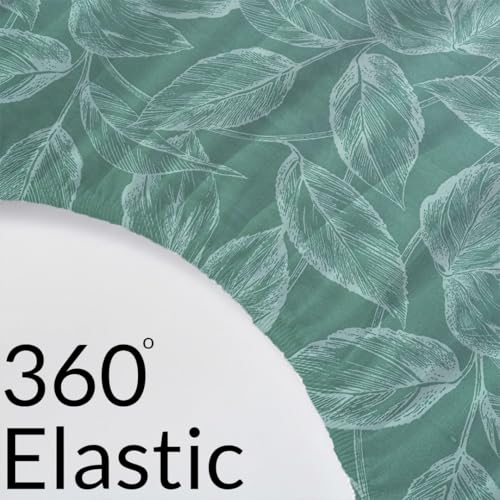 Image of HOMEMONDE All Around Elastic Fitted Bedsheet 72 x 36 Inch Cotton 210 TC Printed Wrinkle Free Single Bed Bedsheets with 1 Pillow Cover, Perfect for Home Decor & Gifting - Aqua Blue