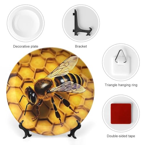 Plato Decorativo de Porcelana Bone China Amarillo Miel 7 pulgadas miniatura 3