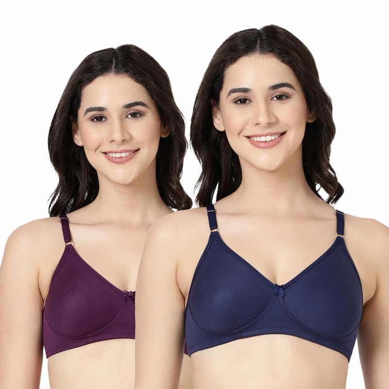 Women's Everyday T-Shirt Bra with Molded Cups,Non Padded and Non Wired,Cotton-Polyester Fabric -Perfect for Uniforms and Casual Wears_Lara - Pack of 2-image-30