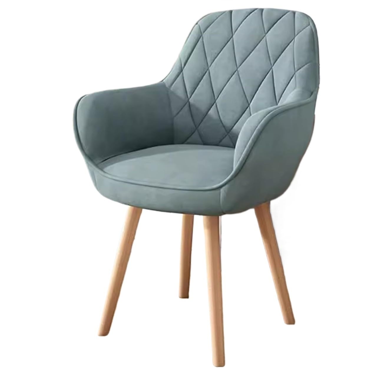 Chaise pivotante en tissu haut de gamme avec pieds bois massif bleu
