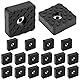 QWORK® 18 Stück Quadratisch Gummifüße Schraubbar 30x30x10 mm, Anti-Rutsch Gummipuffer mit Schraube für Möbel und Böden - Schwarz