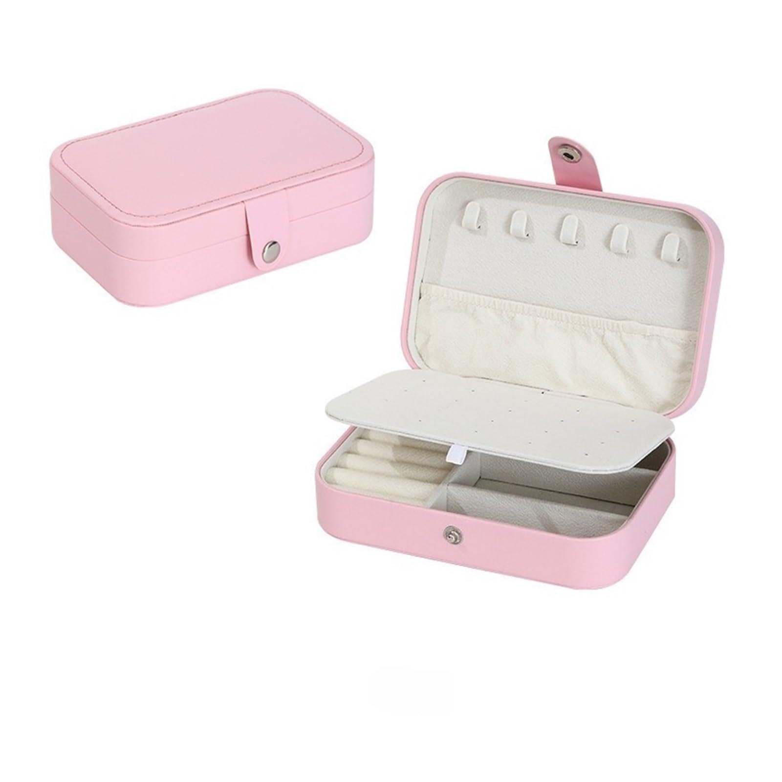 WTAXBH Jewellery Box Medium Jewelry Storage Box Simple Double-layer Exquisite Necklace Ring Packaging(Pink)