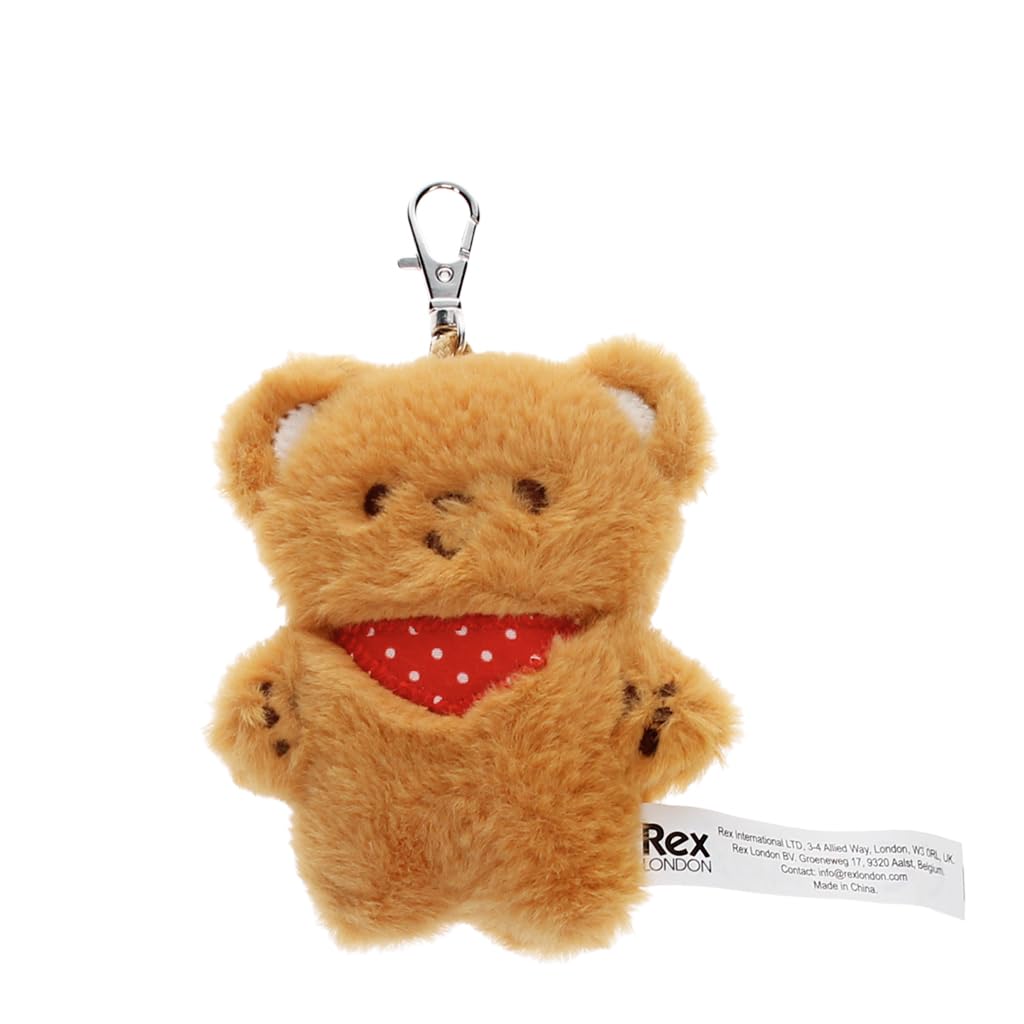 Rex London Unisex Kids Brown Fluffy Keyring Bag Charm - Teddy Bear