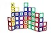 Playmags Magnetic Tile Building Set: Exclusive Educational Clickins â€“ 80-Pc. Kit: 40 Super Strong Clear Color Magnet Tiles Windows & 40 Letters & Numbers â€“ Stimulate Creativity & Brain Development