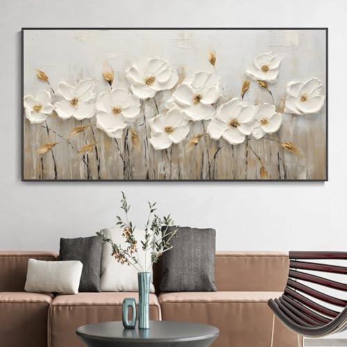 Toile 3D paysage abstrait avec texture florale 40x80 cm sans cadre