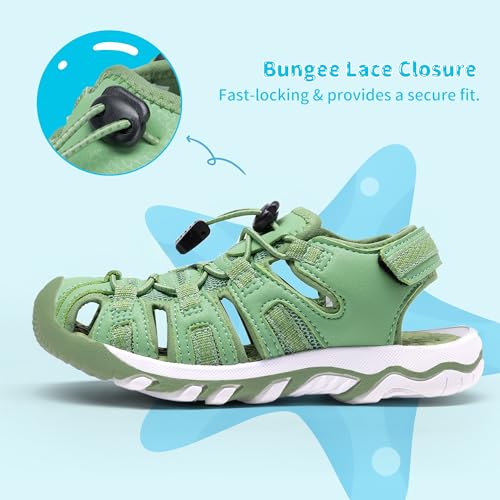 Image of DREAM PAIRS Boys Girls Summer Outdoor Athletic Sport Sandals Walking Water Hiking Hook and Loop Adjustable Multicolor for Toddler /Little /Big Kids