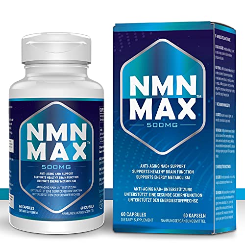 NMN 500mg Capsules, Nicotinamide Mononucleotide Anti Aging Supplements to Support Longevity and Cellular Energy for Men & Womenï¼ˆ60 Count, Pack of 1ï¼‰