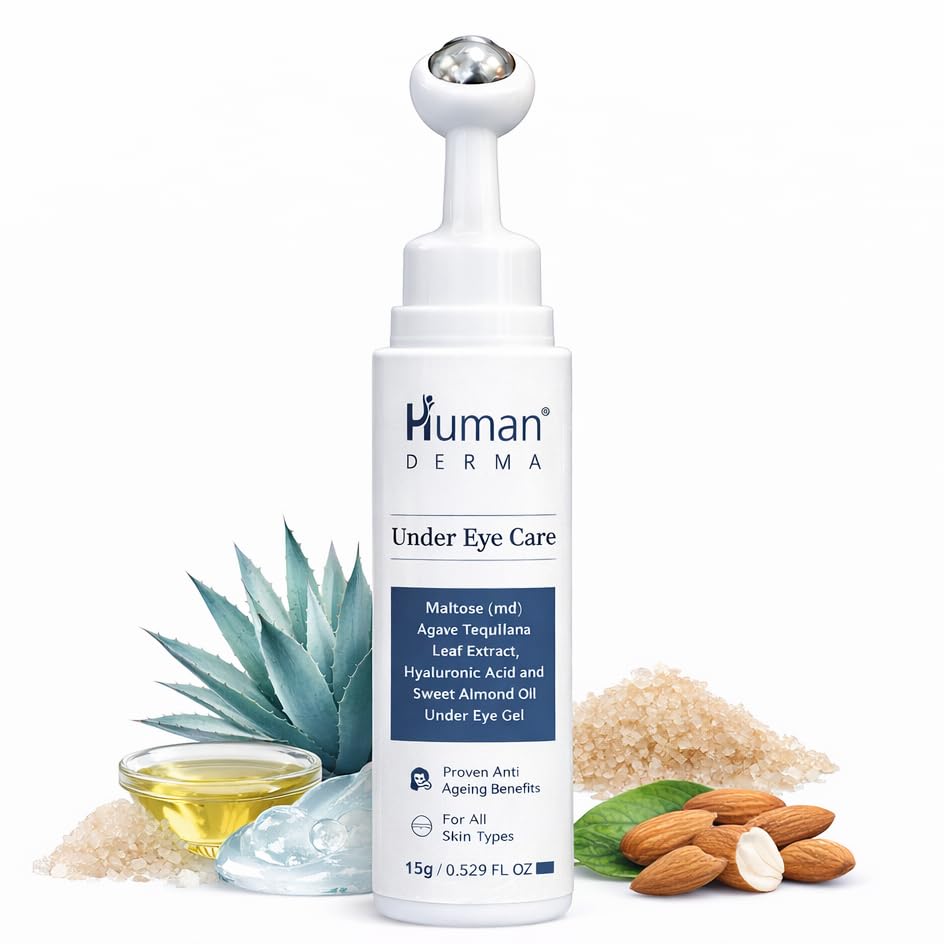 Under Eye Care Gel with Maltose, Agave Tequilana Leaf Extract, Hyaluronic Acid & Sweet Almond Oil | Dark Circle & Puffiness Care | Cooling Metal Applicator | Hydrating Eye Gel | 15g-picture-34