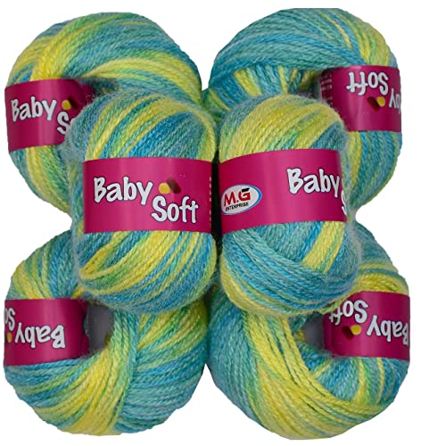 Image of 100% Acrylic Wool Red (6 pc) Baby Soft 4 ply Wool Ball Hand Knitting Wool /Art Craft Soft Fingering Crochet Hook Yarn, Needle Knitting Yarn Thread Dye ME