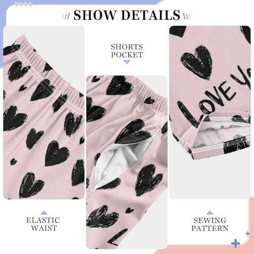 Pajama Bottoms, Pajamas Long Pant Gothic Hearts Lounge Wear Casual Sleep Pants Soft Pjs Sleepwear4