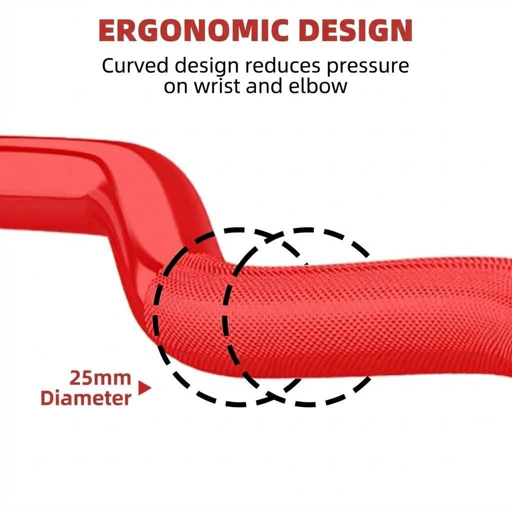 SZ Curlstange 120 cm – EZ Hantelstange Für Krafttraining, 50 mm Aufnahme, Verchromt, Inkl. 2 Federverschlüsse, Ideal Für Bizeps, Trizeps, Hip Thrust, Kniebeugen & Home Gym, Schwarz