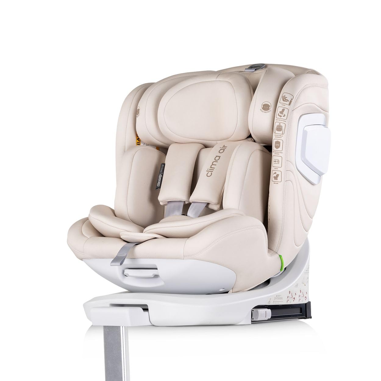 Chipolino Kindersitz Clima Air i-Size (40-150 cm) Isofix Lüftungs-Heizfunktion beige