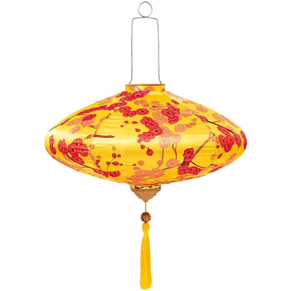 Fituenly Oval Silk Lanterns Oriental Chinese Japanese Hanging Lanterns Waterproof for Outdoor Party Wedding Garden Home Decoration