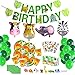 Herefun Selva Fiesta de Cumpleaños Decoracion Niño, Safari Decoracion Cumpleaños Accesorio de Fiesta de Cumpleaños Vajilla Animales de Jungla Pancartas Globos Vasos Platos Sirve 16 Invitados(C)