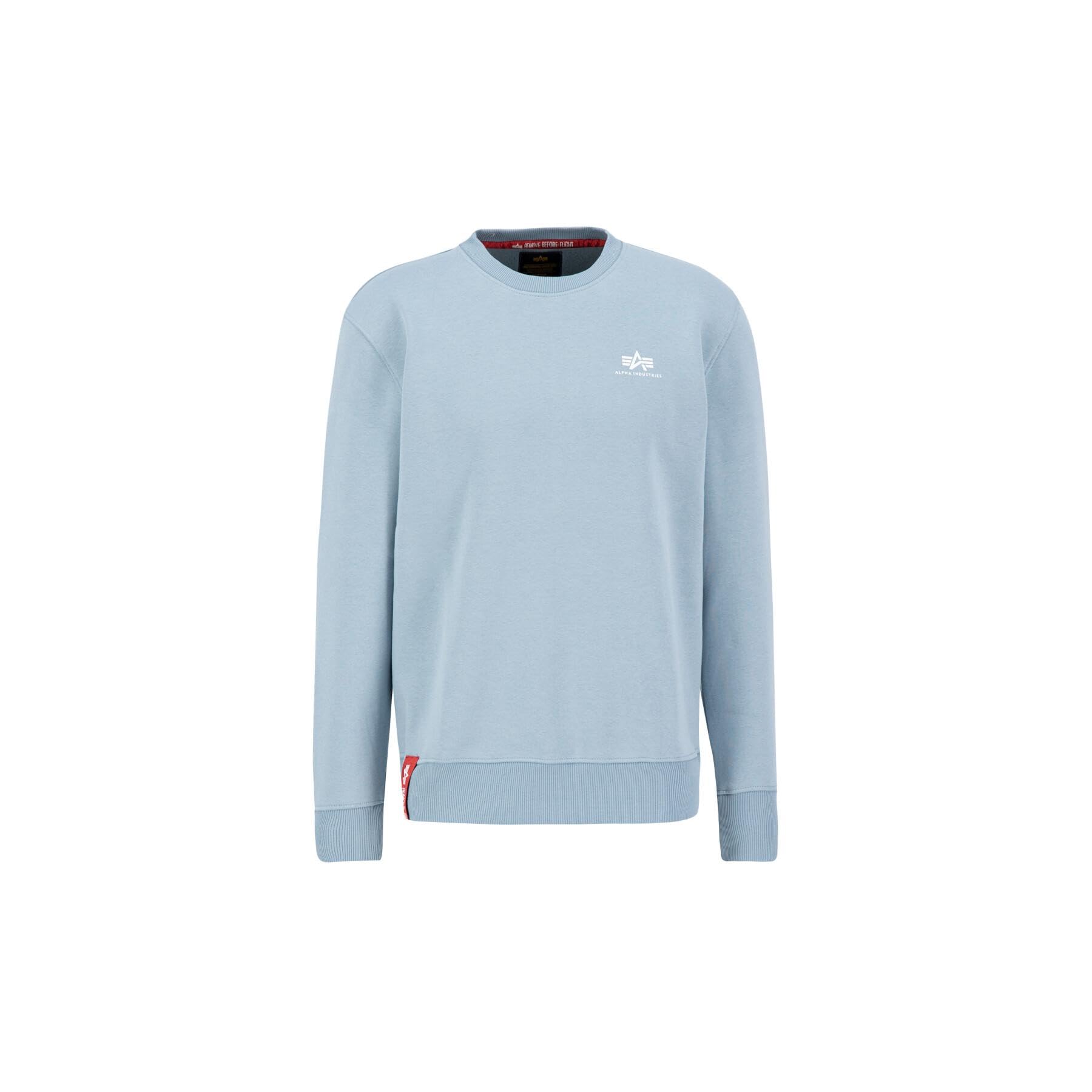 Alpha Industries Basic Sweater Small Logo Sweatshirt für Herren Greyblue
