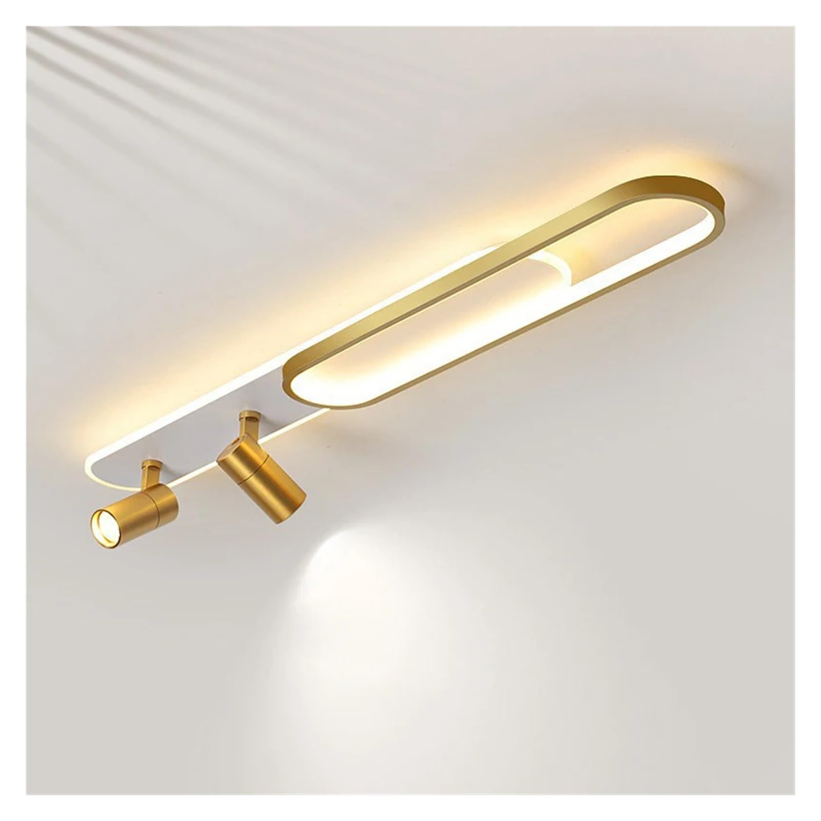 Nowoczesne lampy sufitowe LED z reflektorem do korytarza, kompatybilne z salonem, garderobą, dekoracja domu, oświetlenie LED, żyrandole-złoty-L100 cm