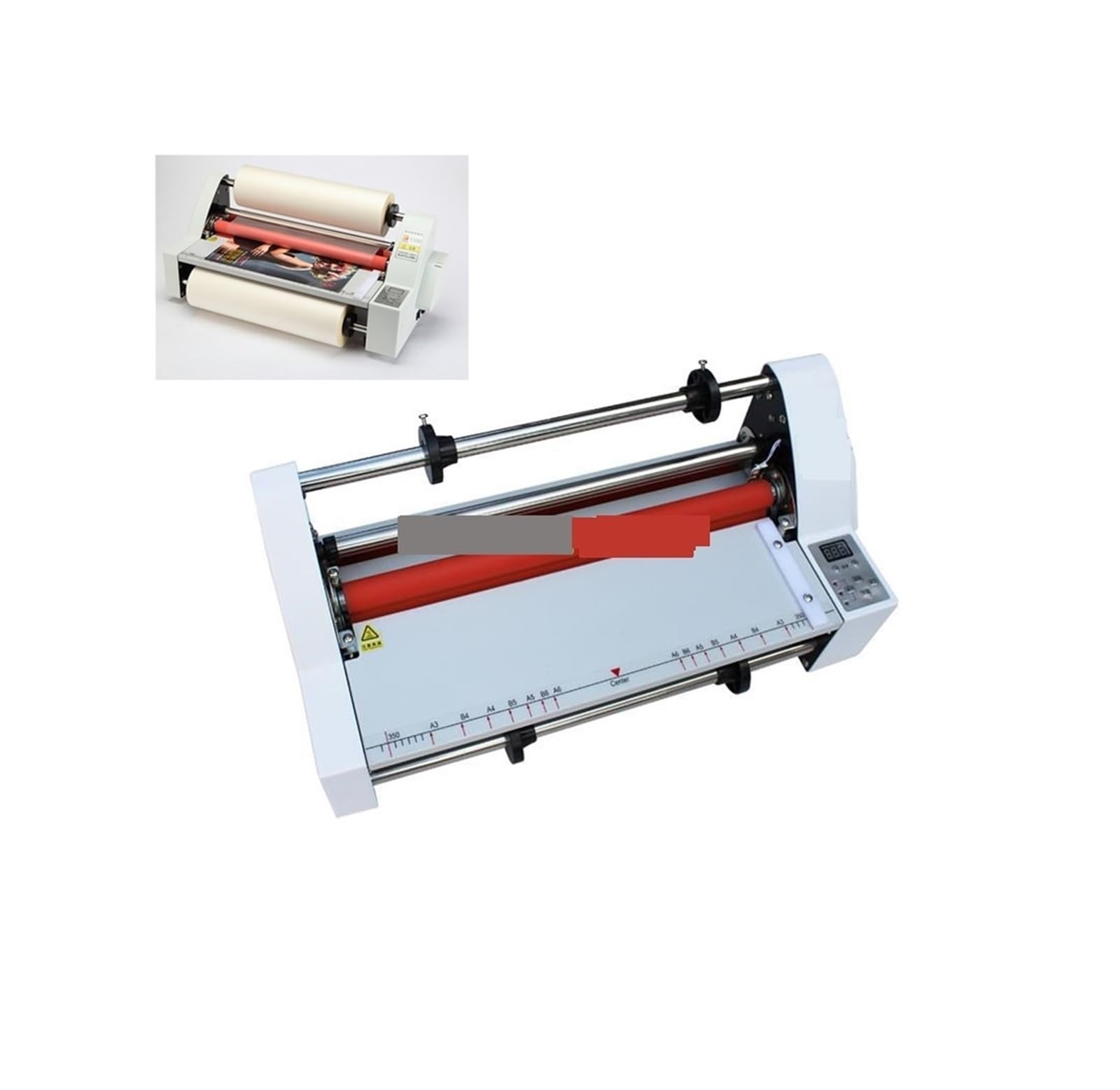 Plastificatrice, V350 Laminatore a Caldo e a Freddo Macchina for laminazione a Caldo a Quattro rulli Controllo elettronico della Temperatura velocità Regolabile