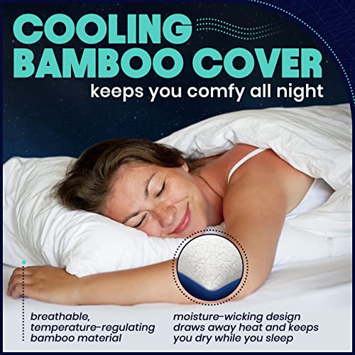 Image of EnerPlex Queen Size Memory Foam Pillows - Pack of 1 - Adjustable Fill for Sleeping w /Extra Stuffing - Machine Washable Firm Cushioning