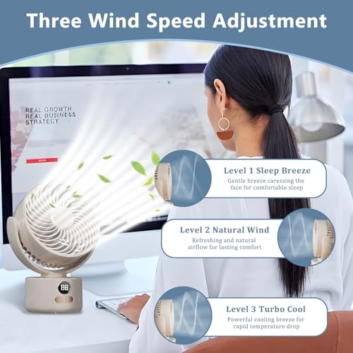 Ventilateur de table portable rechargeable USB-C avec trépied réglable - 4
