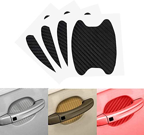 Image of ZYTC 4pcs 3D Super Reflective Stickers Carbon Fiber Strips Car Side Door Edge Bumper Anti-Scratch Protection Guards Trim Stickers Universal (Door Handle Wrist Sticker Silver)