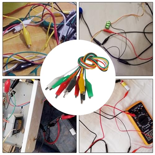 Image of UMLIFE 40PCS Alligator Clips Electrical 5-Color 20.5inch Test Leads with Alligator Clips, Stamping Jumper Wires for Electric Circuit Connection, DIY School Experiments