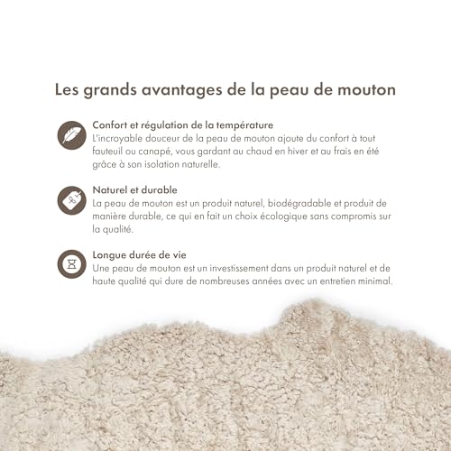 Tapete de piel de oveja Nordic Sheep 91x60 cm beige miniatura 4